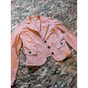 2005 Tommy Hilfiger Pink Cotton Blend Blazer Jacket Womens y2k